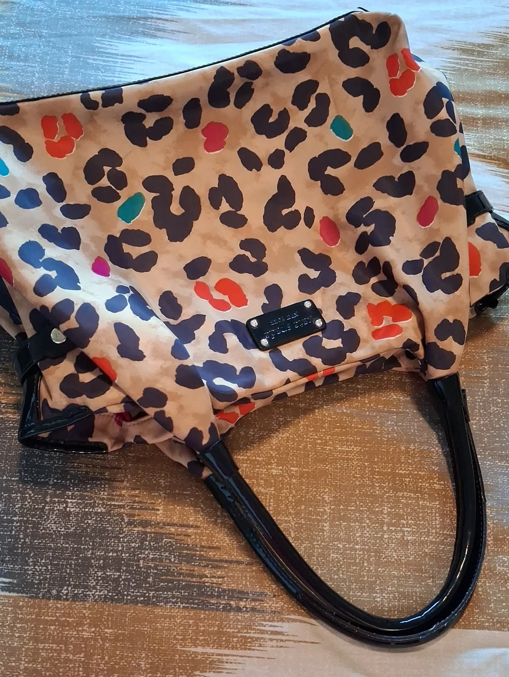Kate Spade Stevie Pop Art Leopard Print Nylon Shoulder Tote Bag